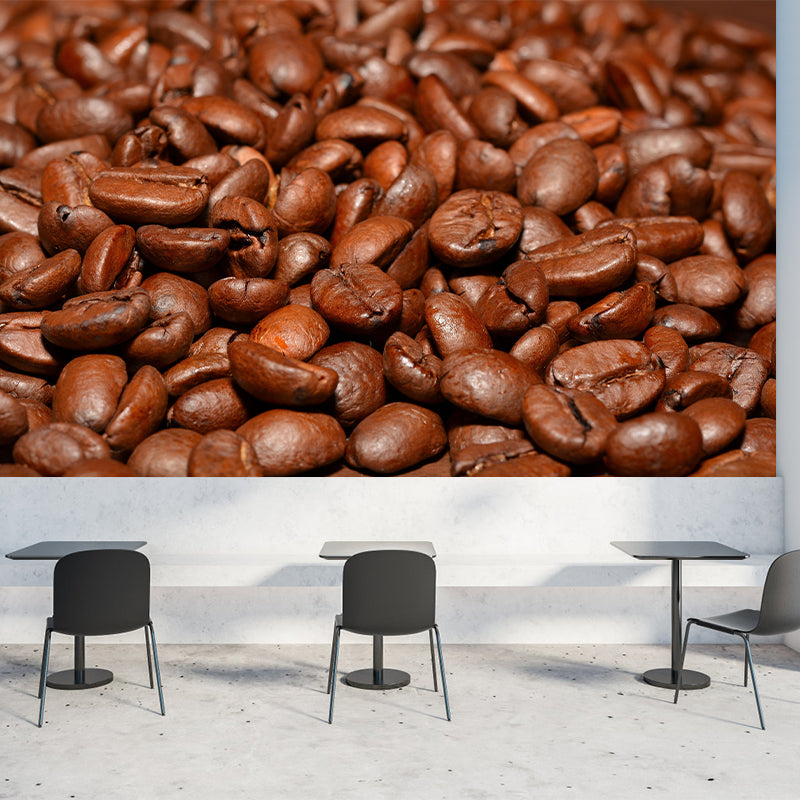 Bitter Coffee Beans Mural Wallpaper for Coffee Shop Waterproofing, Made to Measure
