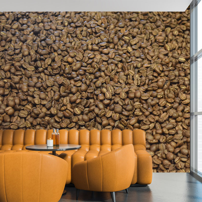 Bitter Coffee Beans Mural Wallpaper for Coffee Shop Waterproofing, Made to Measure