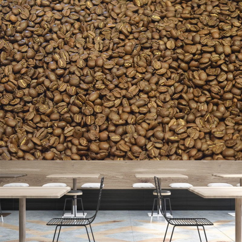 Bitter Coffee Beans Mural Wallpaper for Coffee Shop Waterproofing, Made to Measure