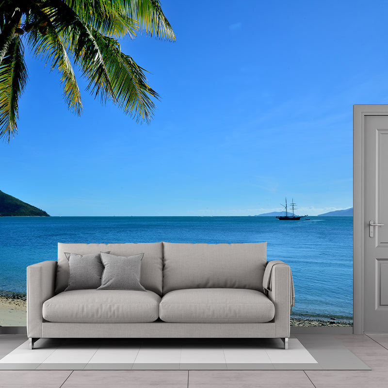 Seashore Landscape Removable Wall Mural for Gust Room, Moisture Resistant