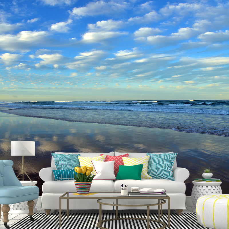 Seashore Landscape Removable Wall Mural for Gust Room, Moisture Resistant