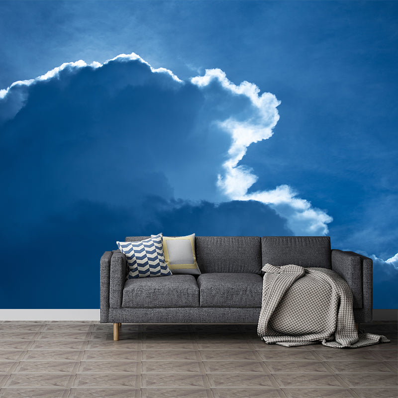 Cloudy Sky Mural Wallpaper Contemporary Wall Covering for Sleeping Room