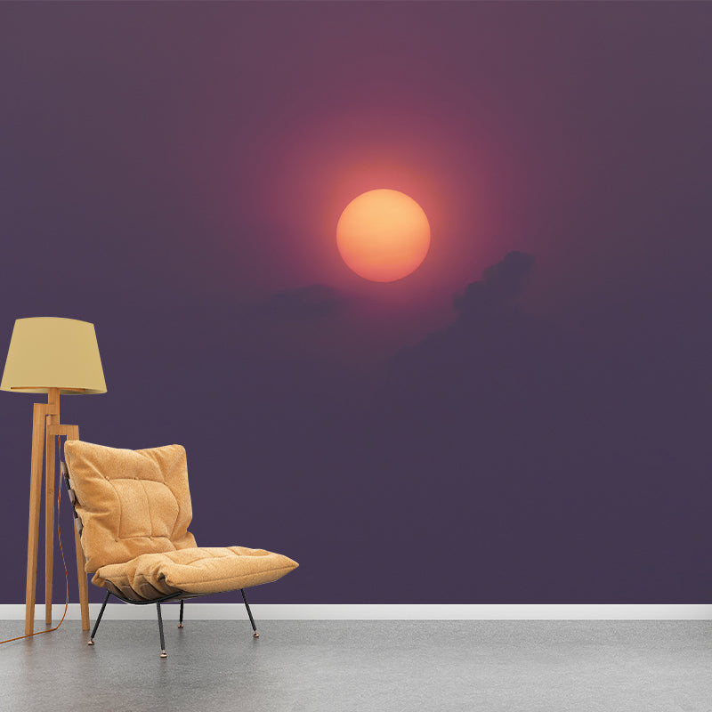 Cloudy Sky Mural Wallpaper Contemporary Wall Covering for Sleeping Room