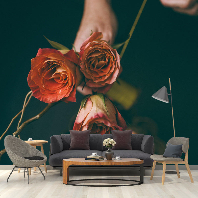 Bouquet Wall Mural Moisture Resistant Wallpaper Wall Decor for House Interior