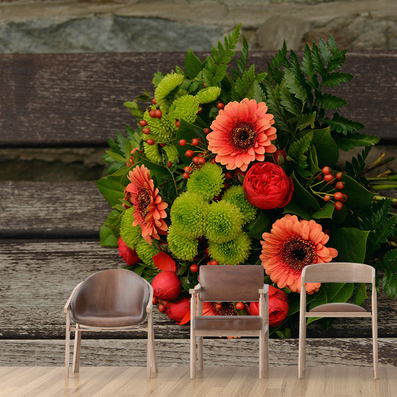 Bouquet Wall Mural Moisture Resistant Wallpaper Wall Decor for House Interior