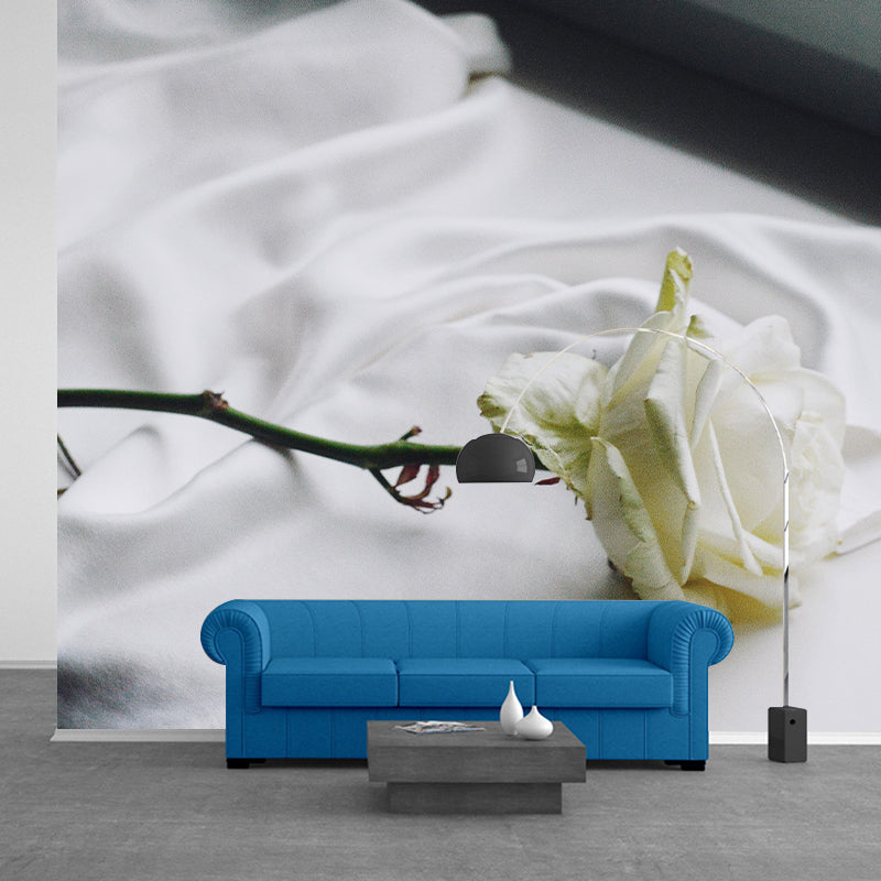 Blooming Rose Mural Moisture Resistant Wallpaper Wall Decor for House Interior