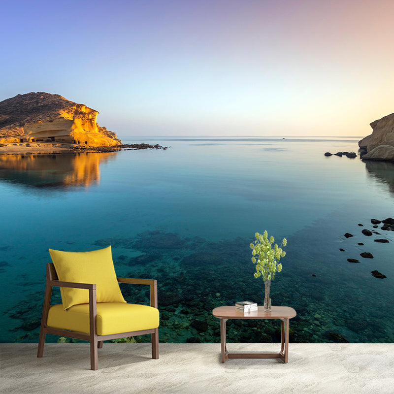 Beautiful Seascape Mural Horizontal Photography Mildew Resistant for Bathroom