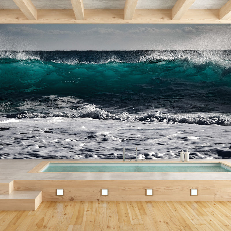 Seascape Wall Mural Moisture Resistant Wallpaper Wall Decor for Bathroom