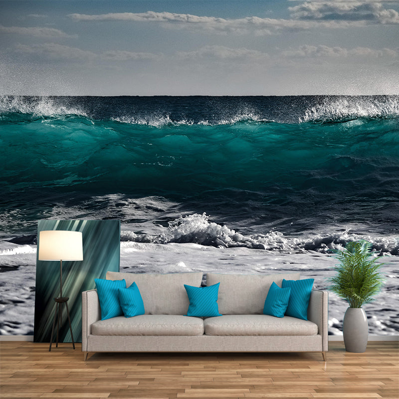 Seascape Wall Mural Moisture Resistant Wallpaper Wall Decor for Bathroom