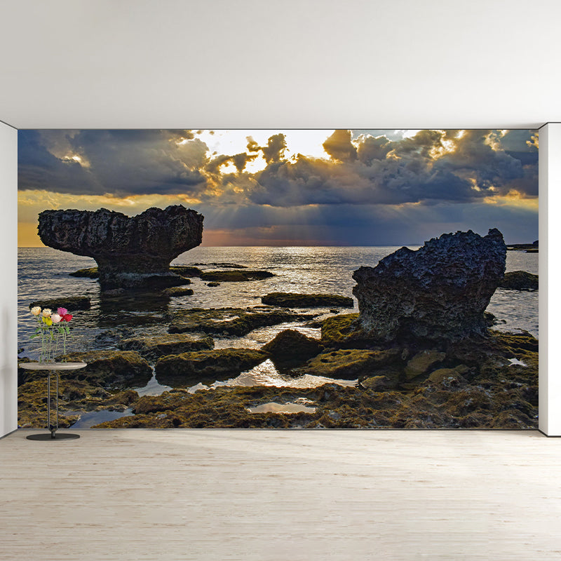 Moisture Resistant Seascape Mural Wallpaper Wall Decor for House Interior