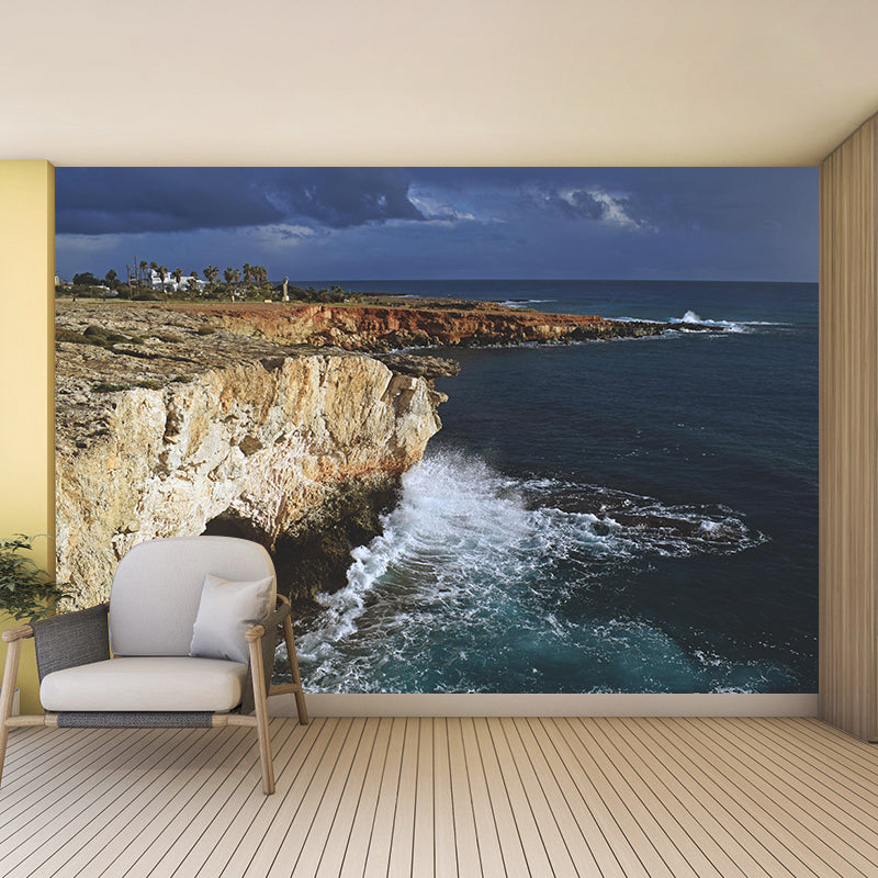 Beautiful Seascape Mural Horizontal Photography Eco-friendly for Bathroom
