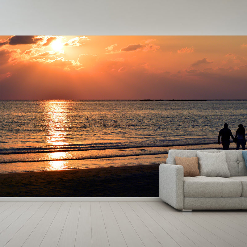 Beautiful Seascape Mural Horizontal Photography Eco-friendly for Bathroom