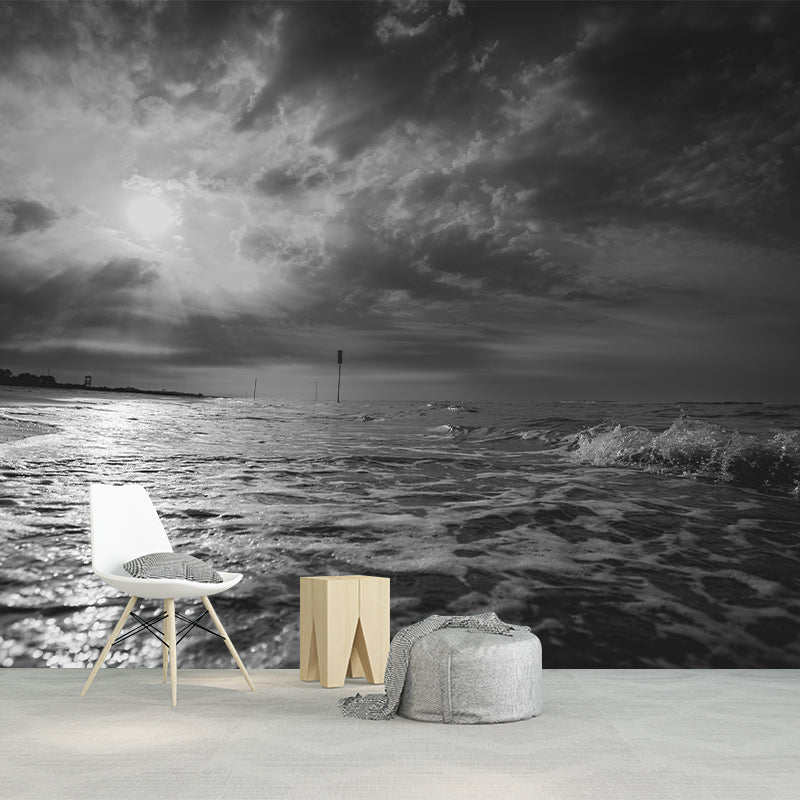 Seascape Wall Mural Moisture Resistant Wallpaper Wall Decor for House Interior