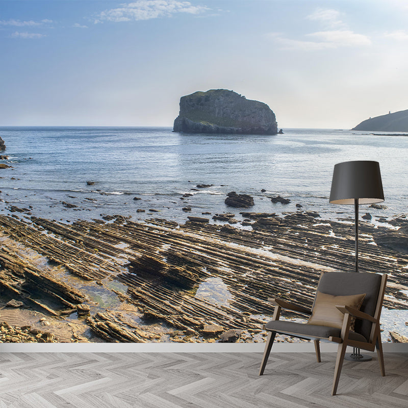 Customized Seascape Mural Environment Friendly Wallpaper for Living Room