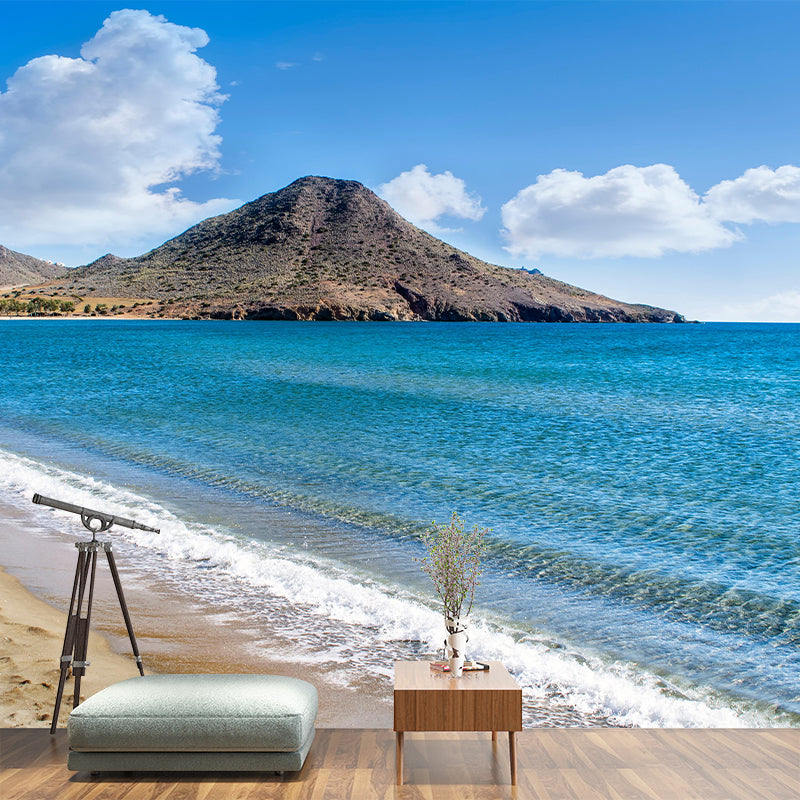 Customized Seascape Mural Environment Friendly Wallpaper for Living Room