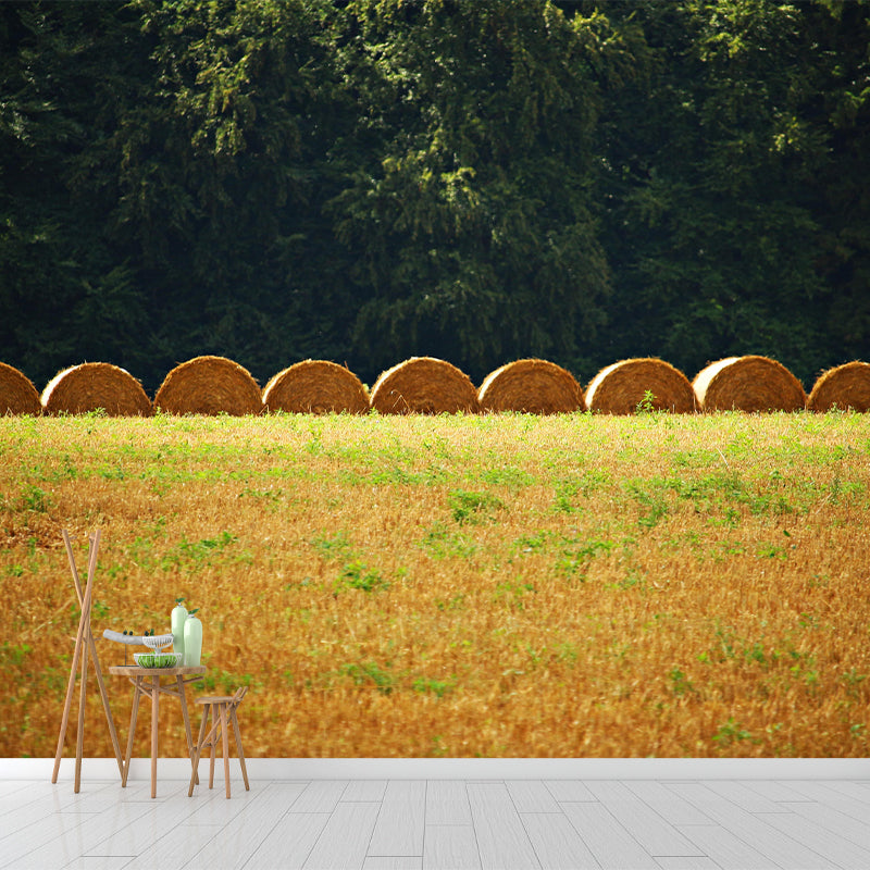 Straw Bales Wall Mural Moisture Resistant Wallpaper Wall Decor for House Interior