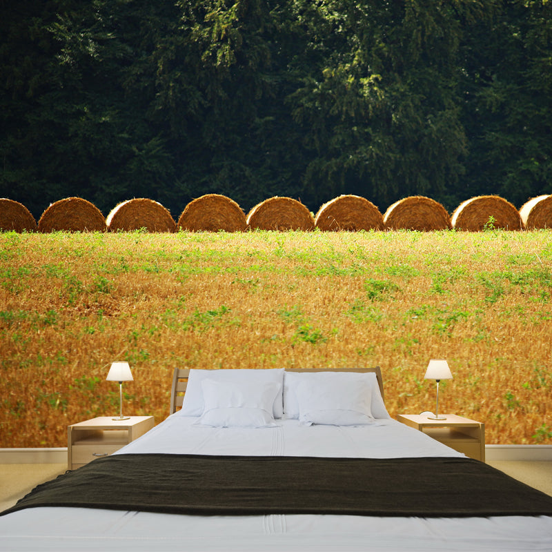 Straw Bales Wall Mural Moisture Resistant Wallpaper Wall Decor for House Interior