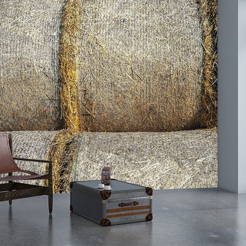 Straw Bales Wall Mural Moisture Resistant Wallpaper Wall Decor for House Interior