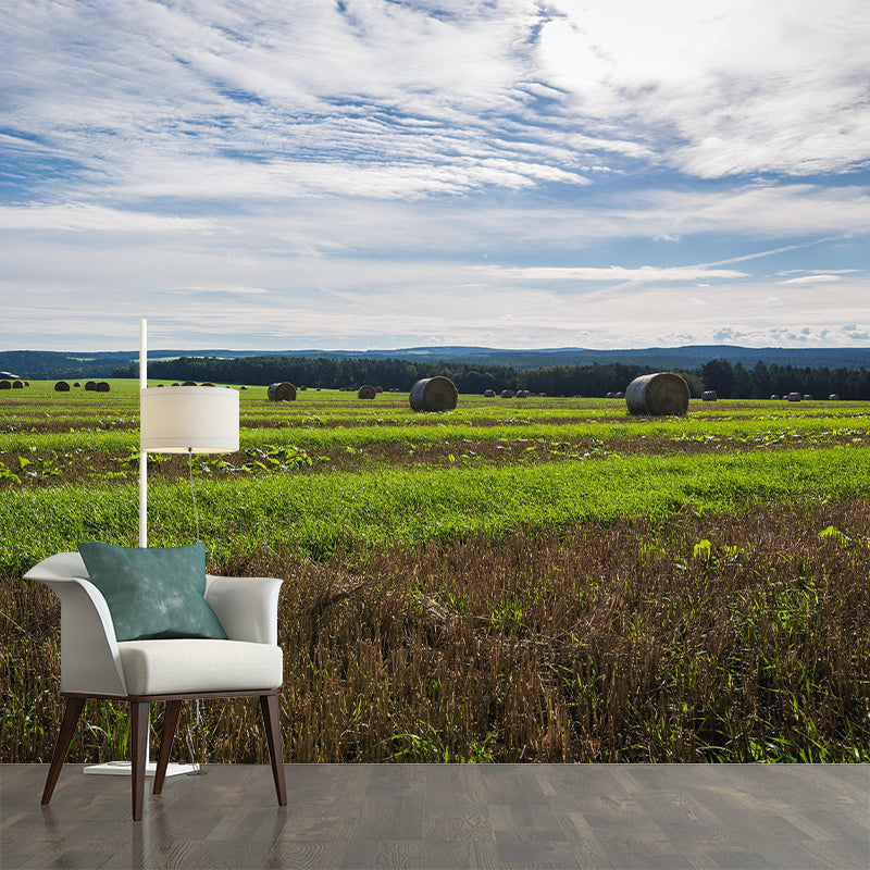 Straw Bales Wall Mural Moisture Resistant Wallpaper Wall Decor for House Interior