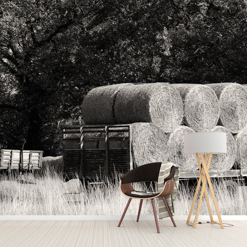 Customized Straw Bales Mural Environment Friendly Wallpaper for Living Room