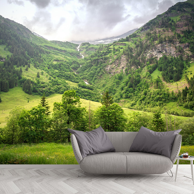 Magnificent Mountain View Mural Wallpaper Mildew Resistant for Living Room Decor