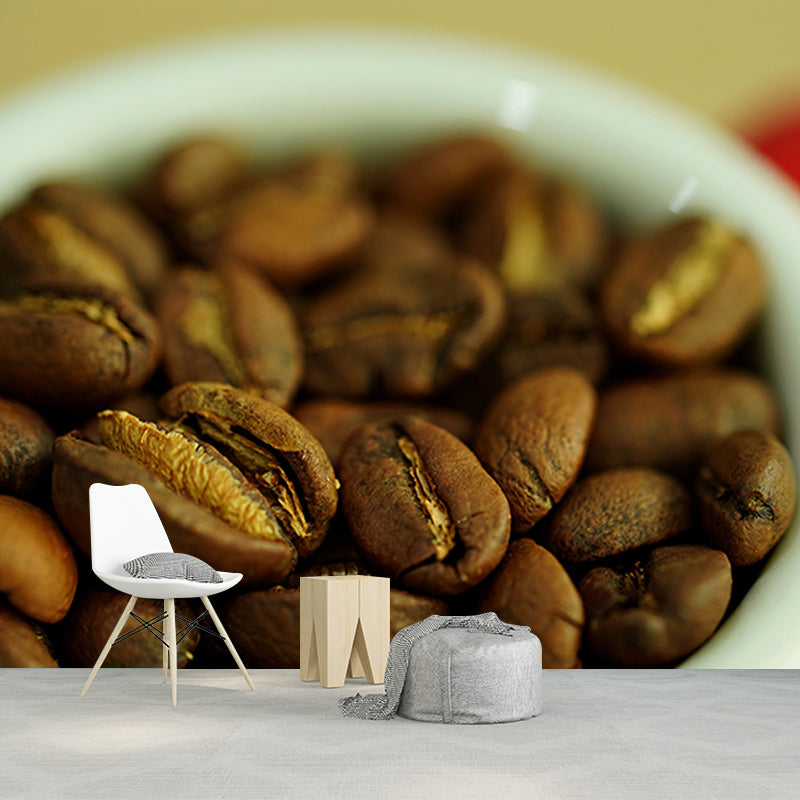 Coffee Beans Mural Wallpaper for Coffe Shop, Moisture Resistant, Custom Size
