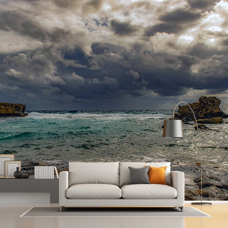 Sea Beach View Wall Covering for Living Room, Customized Size Available