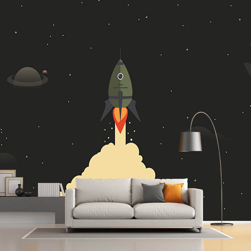 Cosmic Illustration Removable Wall Mural for Sitting Room, Mildew Resistant