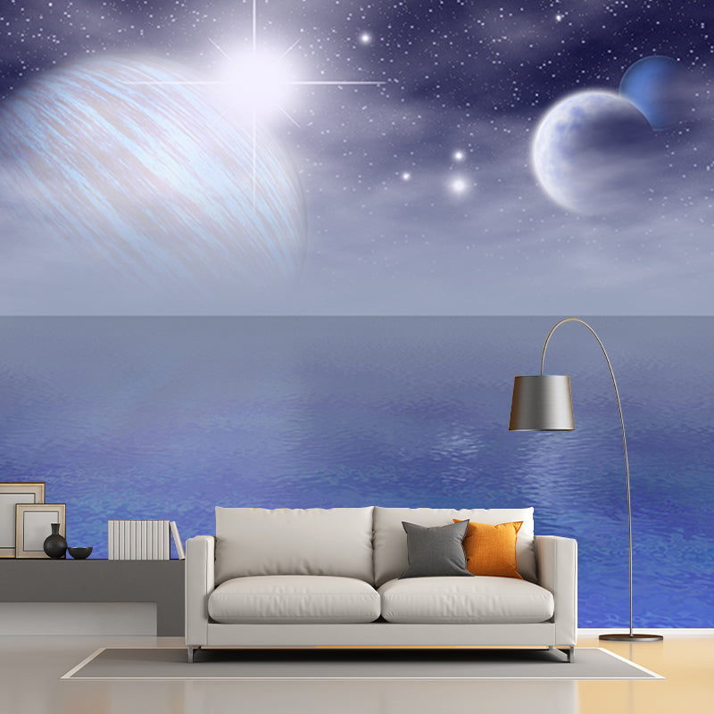 Cosmic Galaxy Illustration Wall Mural Wallpaper for Living Room, Made to Measure