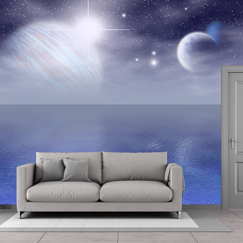Cosmic Galaxy Illustration Wall Mural Wallpaper for Living Room, Made to Measure