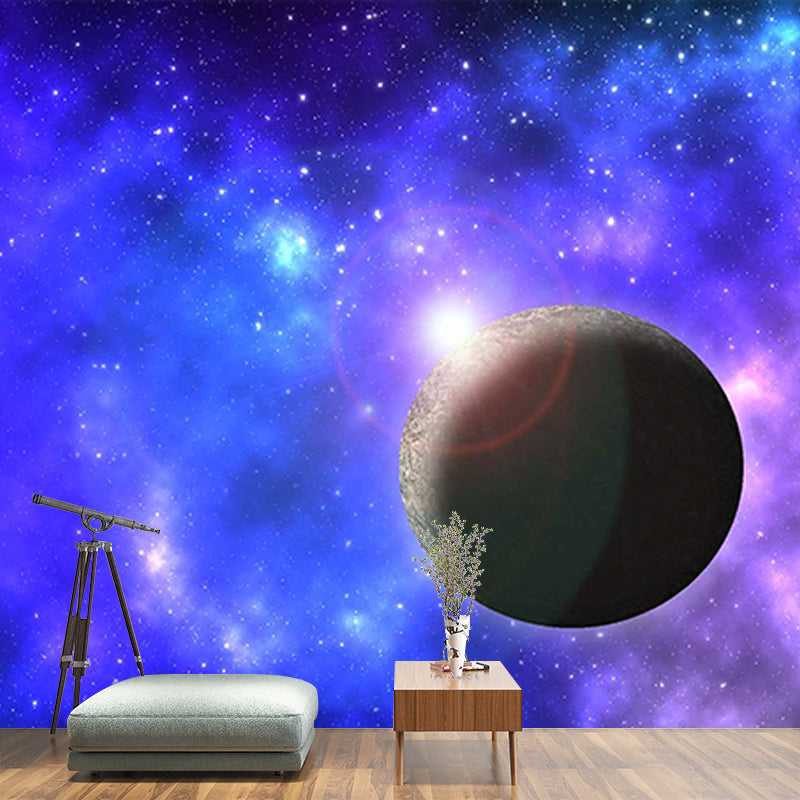 Modern Cosmic Galaxy Illustration Wall Mural Wallpaper for Living Room, Made to Measure