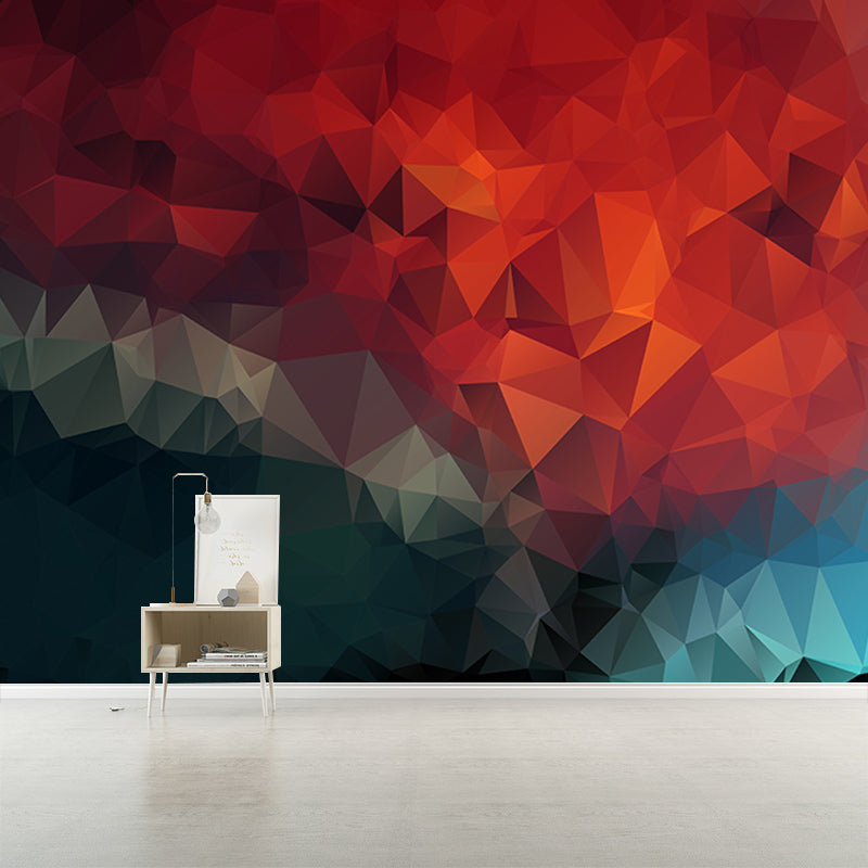Triangle Geometry Illustration Water Resistant Murals for Living Room, Customized Size Available