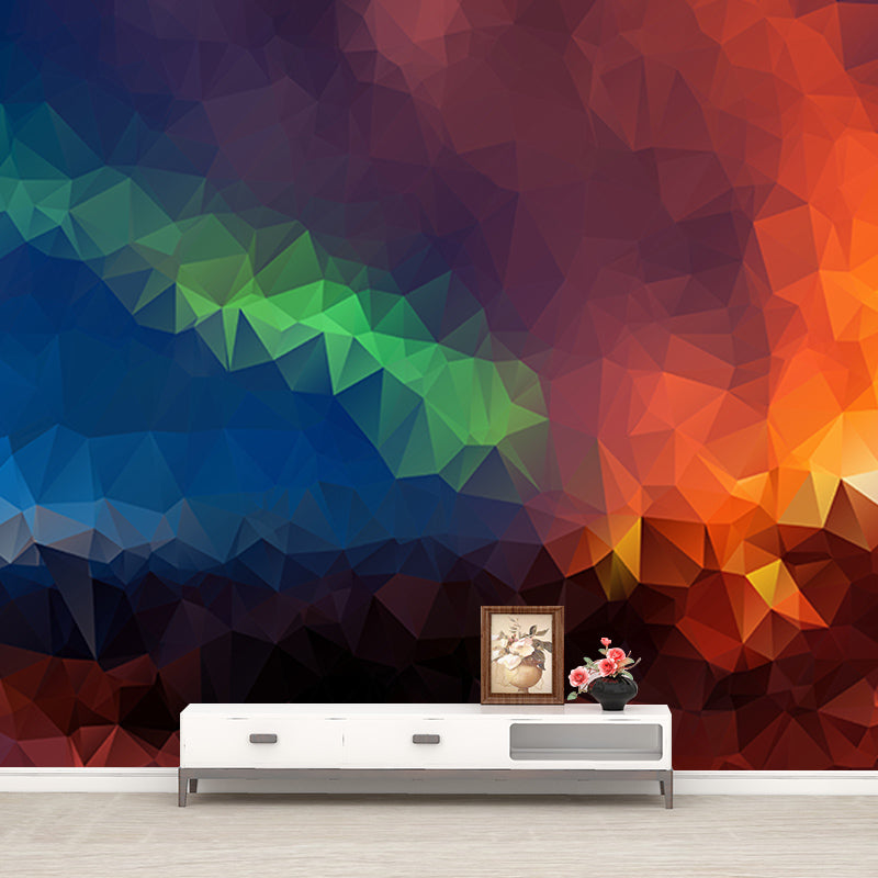 Triangle Geometry Illustration Water Resistant Murals for Living Room, Customized Size Available
