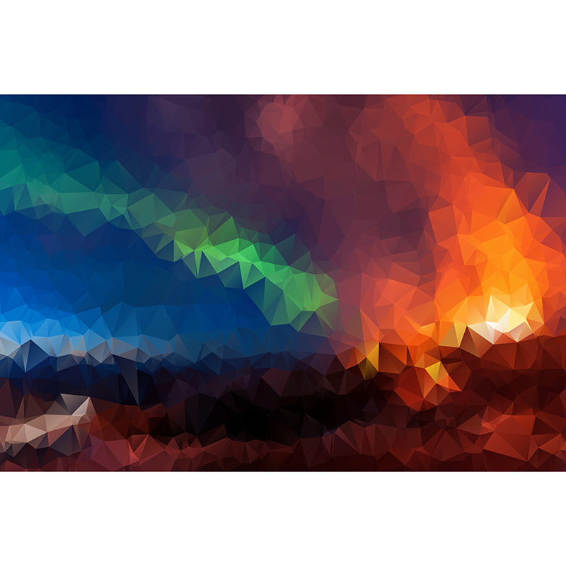 Triangle Geometry Illustration Water Resistant Murals for Living Room, Customized Size Available