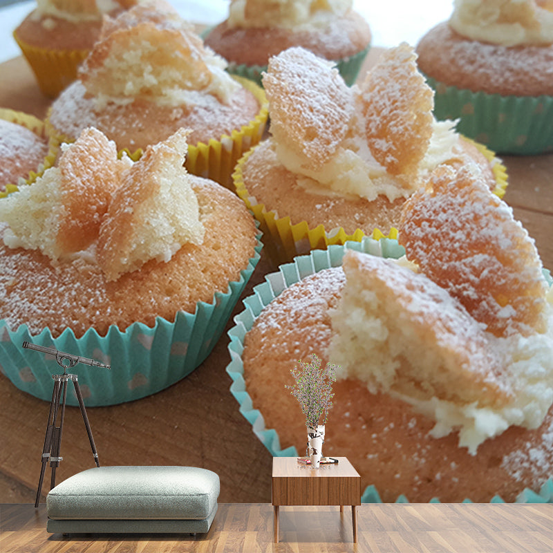 Dessert Mural Environment Friendly Contemporary Dessert Shop Wall Covering