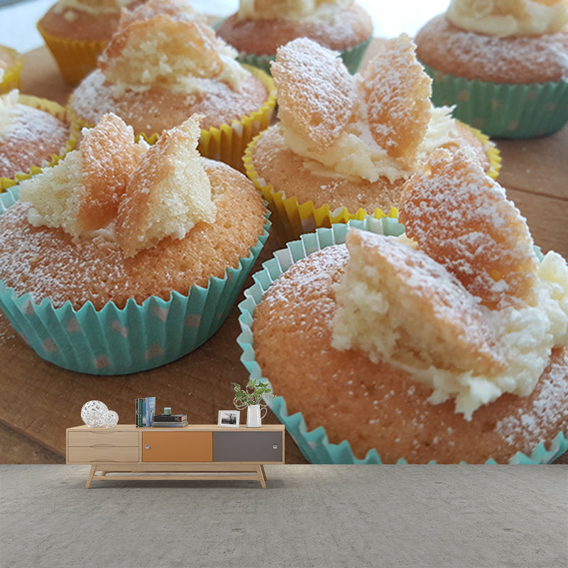 Dessert Mural Environment Friendly Contemporary Dessert Shop Wall Covering