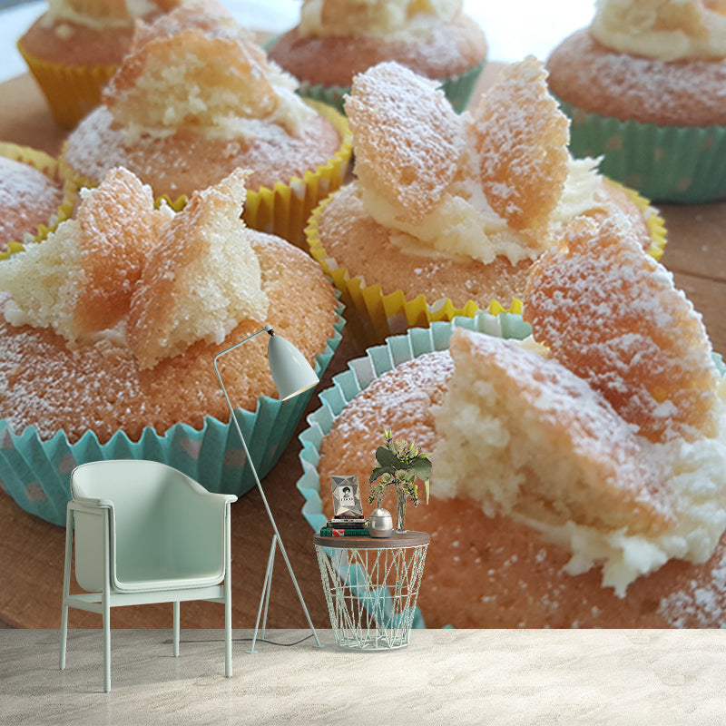 Dessert Mural Environment Friendly Contemporary Dessert Shop Wall Covering