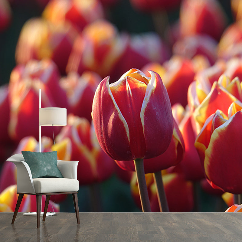 Contemporary Tulip Home Mural Mildew Resistant Wall Decor for Sleeping Room