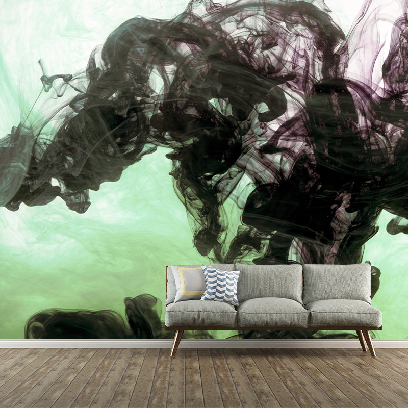 Modern Style Ink Fusion Mural Mildew Resistant Wall Covering for Bedroom Decor