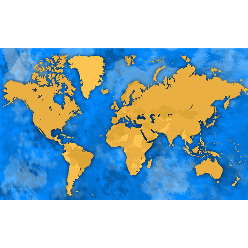 Mildew Resistant Modern Mural Wallpaper with World Map Pattern for Decoration