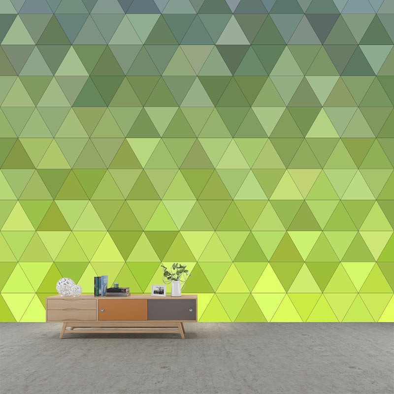 Modern Geometric Patterns Mural Mildew Resistant Wall Covering for Bedroom Decor