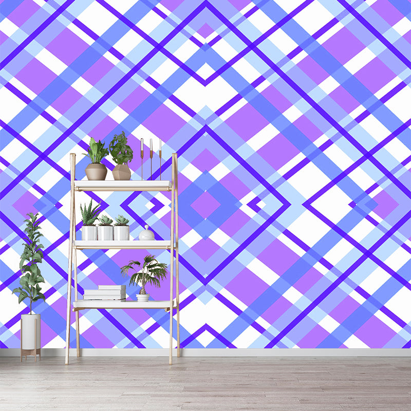 Modern Geometric Patterns Mural Mildew Resistant Wall Covering for Bedroom Decor