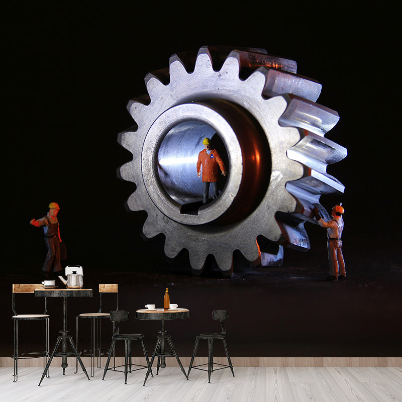 Horizontal Photography Metal Gear Mural Decorative Wallpaper Wall Murals