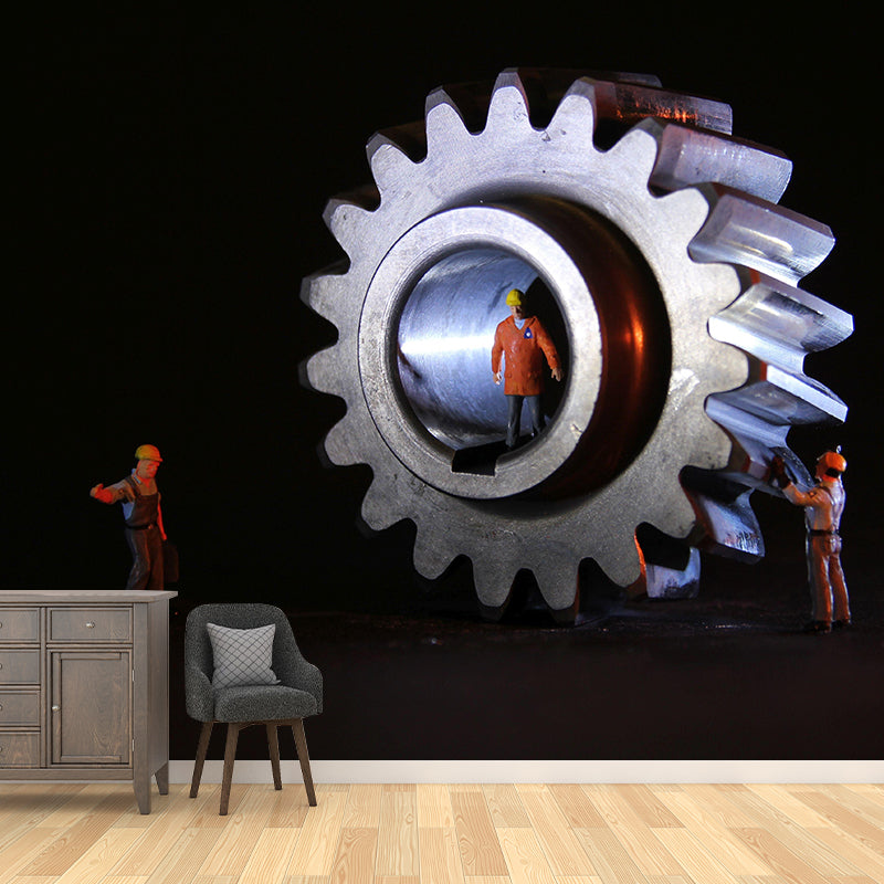 Horizontal Photography Metal Gear Mural Decorative Wallpaper Wall Murals