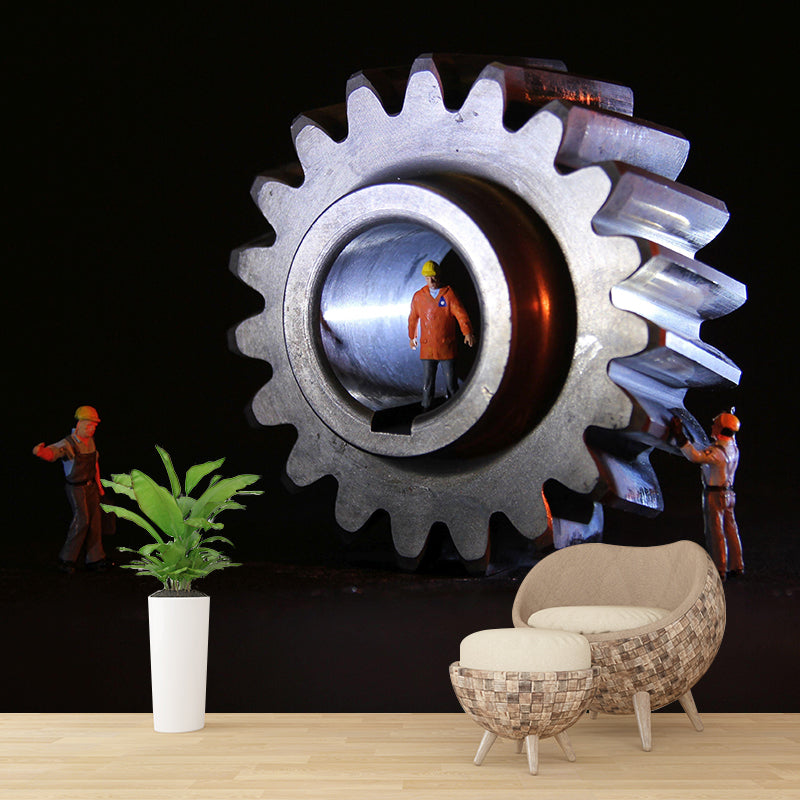 Horizontal Photography Metal Gear Mural Decorative Wallpaper Wall Murals