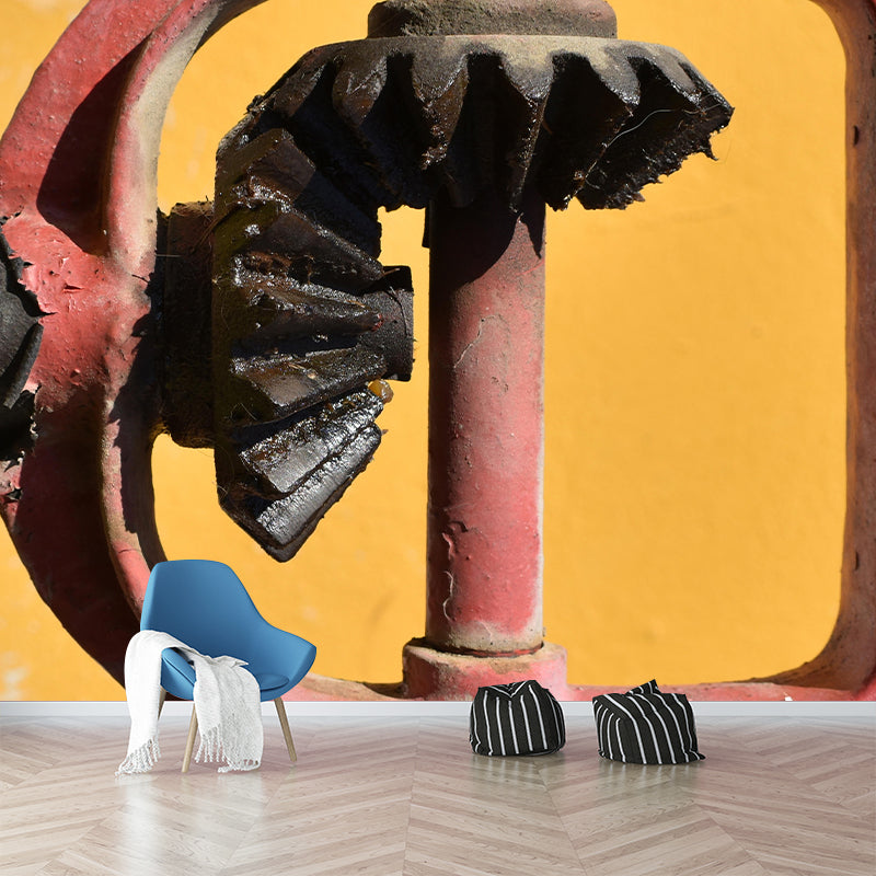 Photography Industrial Mural Wallpaper with Metal Gear Painting for Decoration