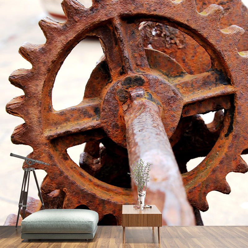 Photography Industrial Mural Wallpaper with Metal Gear Painting for Decoration