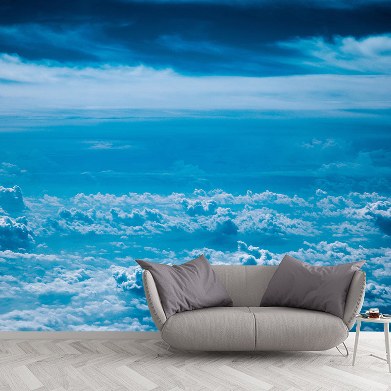Contemporary Sky Mural Mildew Resistant Wall Covering for Living Room Decor