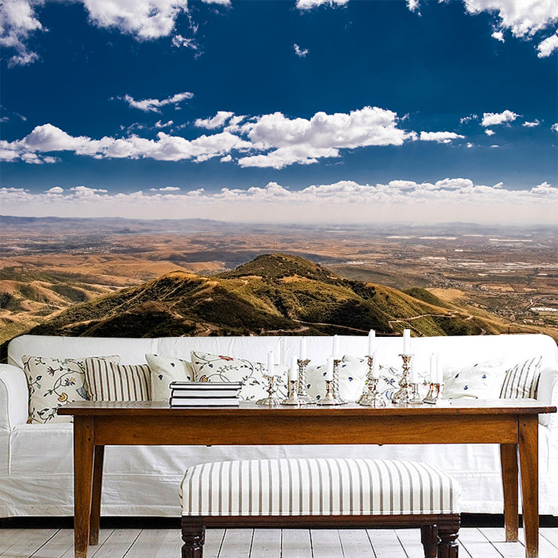 Contemporary Style Cloudscape Mural Mildew Resistant Wall Covering for Room Decor