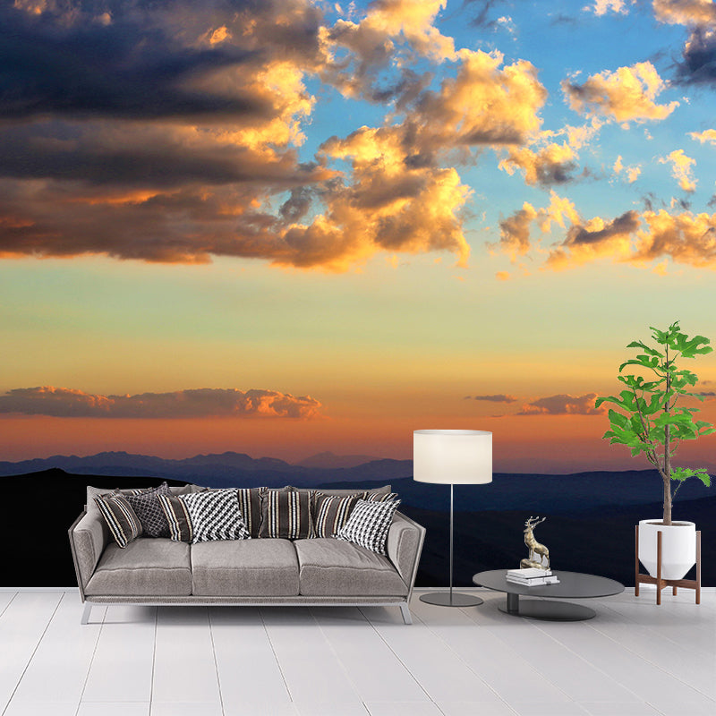 Photography Contemporary Mural Wallpaper with Cloudscape Painting for Decoration